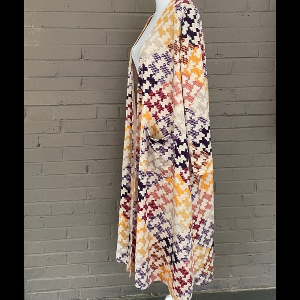 Lula Roe Open Front Modern Patchwork Duster L - image 5